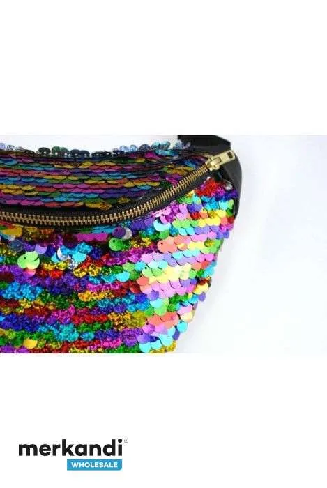 Paquete a granel de 36 riñoneras de lentejuelas en colores variados para minoristas