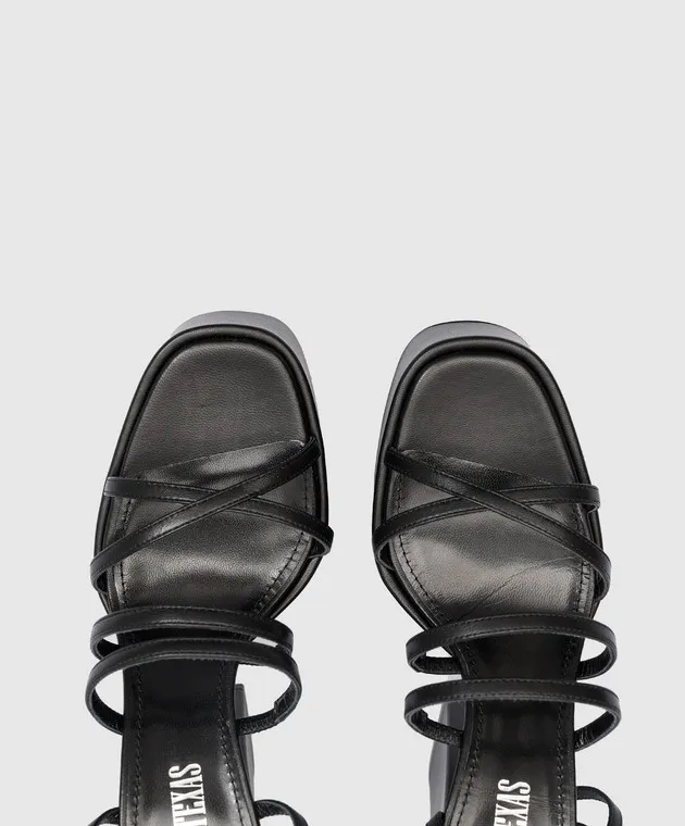 Paris Texas Evita black leather sandals