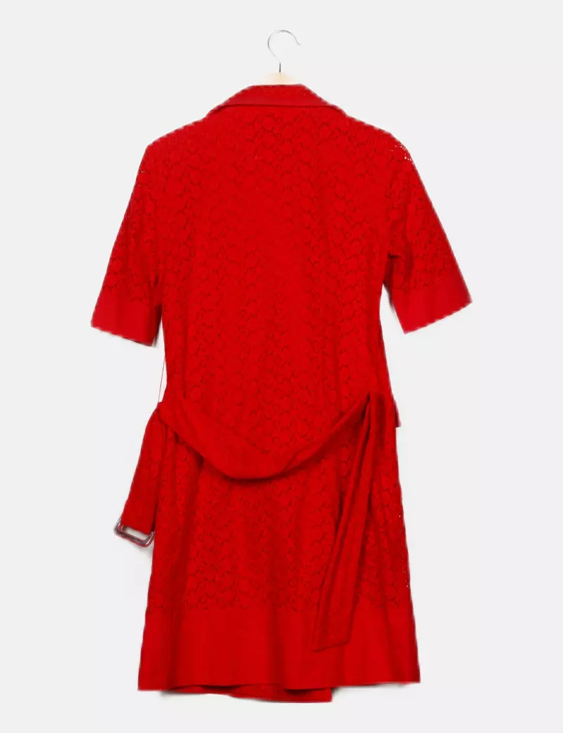 Pedro del Hierro Abrigo rojo guipur