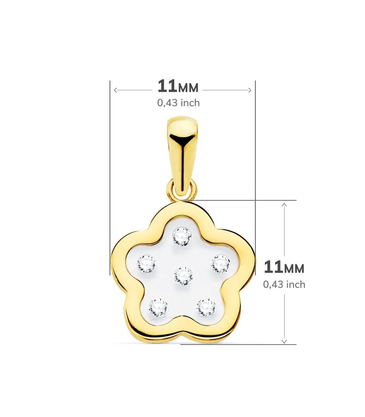 Pendentif Gravity Or Jaune 18K Fleur