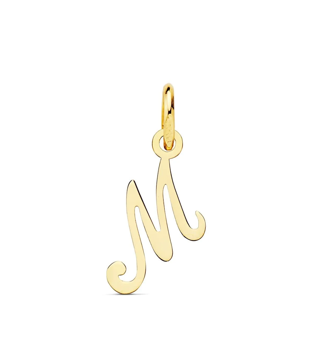 Pendentif initiale M or jaune 18k