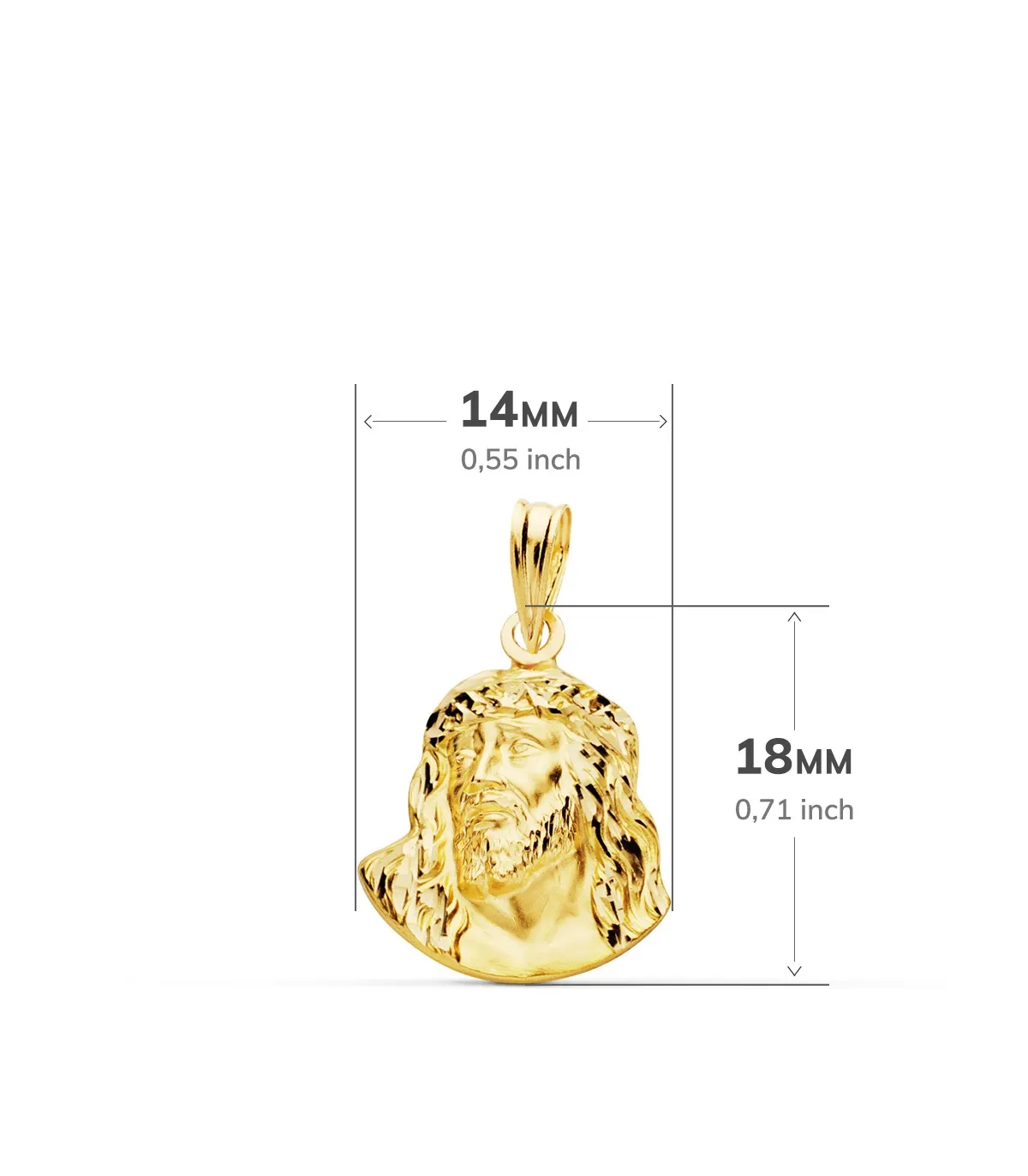 Pendentif Portrait Christ Or 18K 18mm