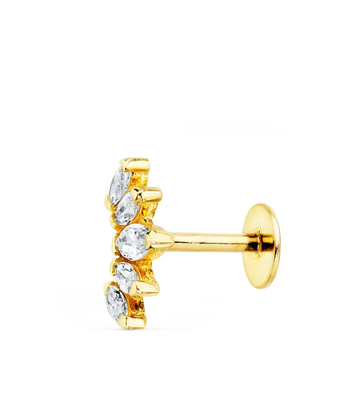 Pendiente piercing Oro Amarillo 18K Marquis