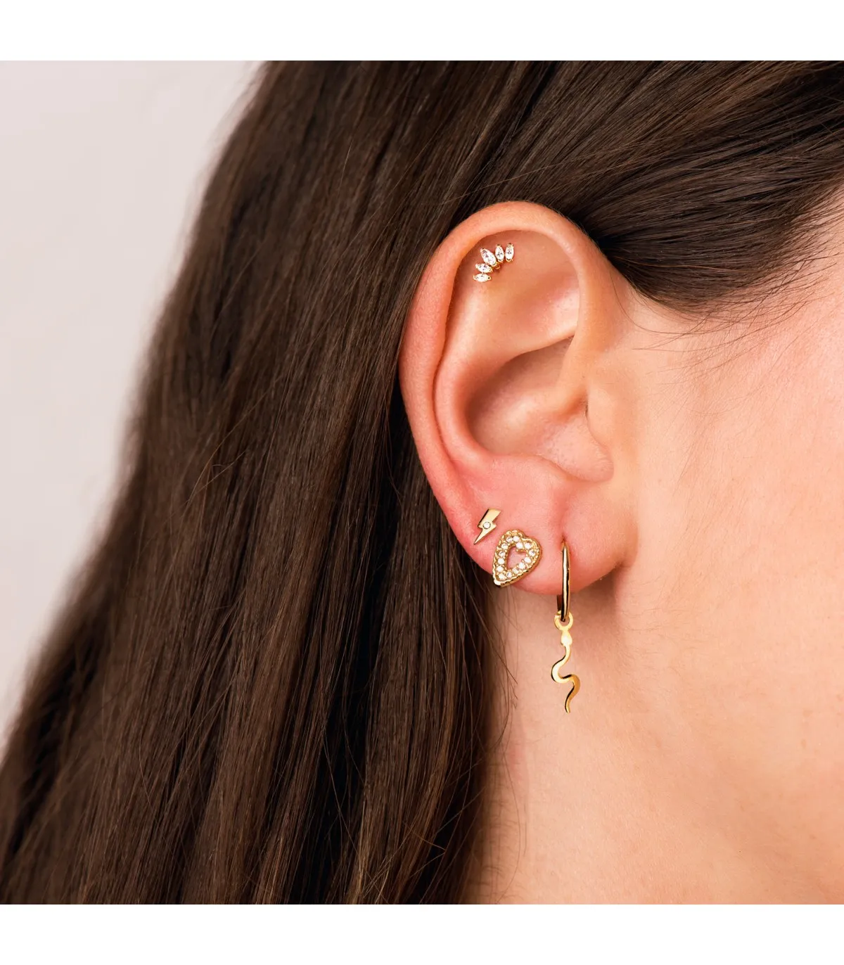 Pendientes de mujer Corazón Oro 18K