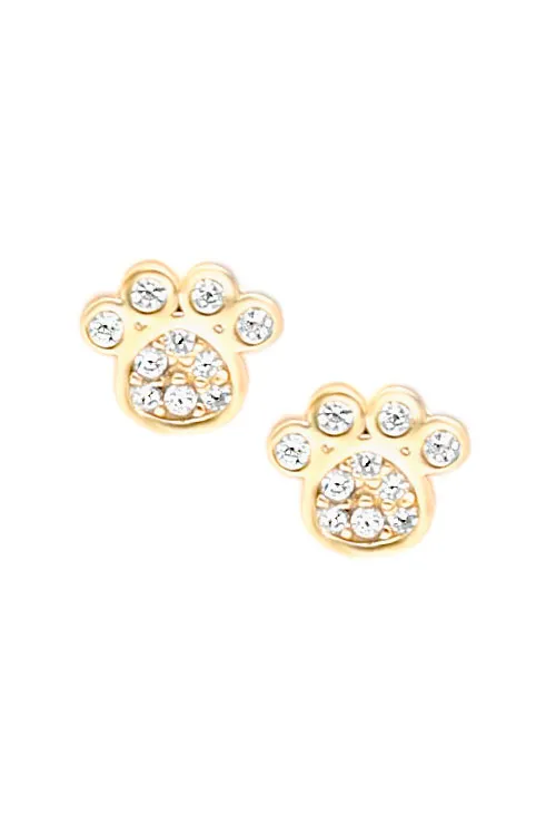 Pendientes de plata chapada forma huella de perro