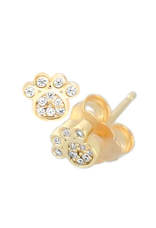 Pendientes de plata chapada forma huella de perro