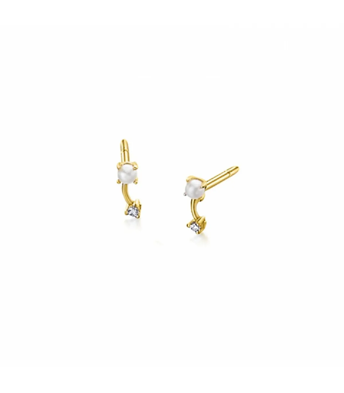 PENDIENTES LECARRé ORO 18K PERLA CULTIVADA Y DIAMANTE 0,02CT  GB118OA.00