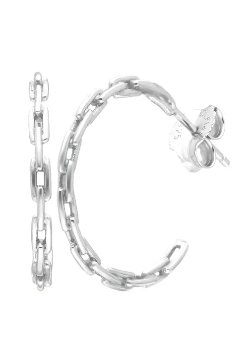 Pendientes plata criollas de eslabón forzado 24 mm