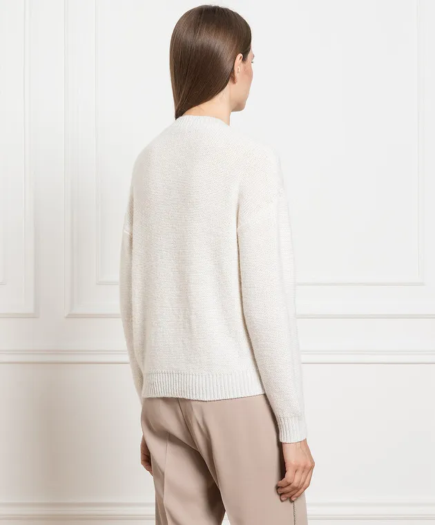 Peserico White wool, silk and cashmere sweater