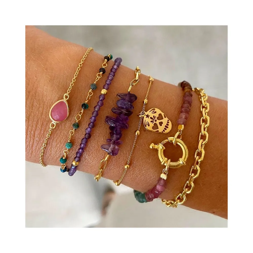 Pulsera Calavera Oro