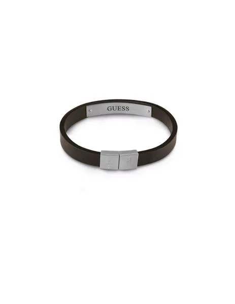 pulsera guess identity leather marrón