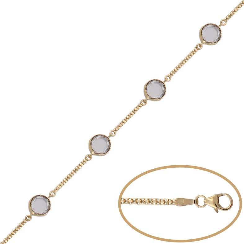 Pulsera Oro Piedra 9 mm.