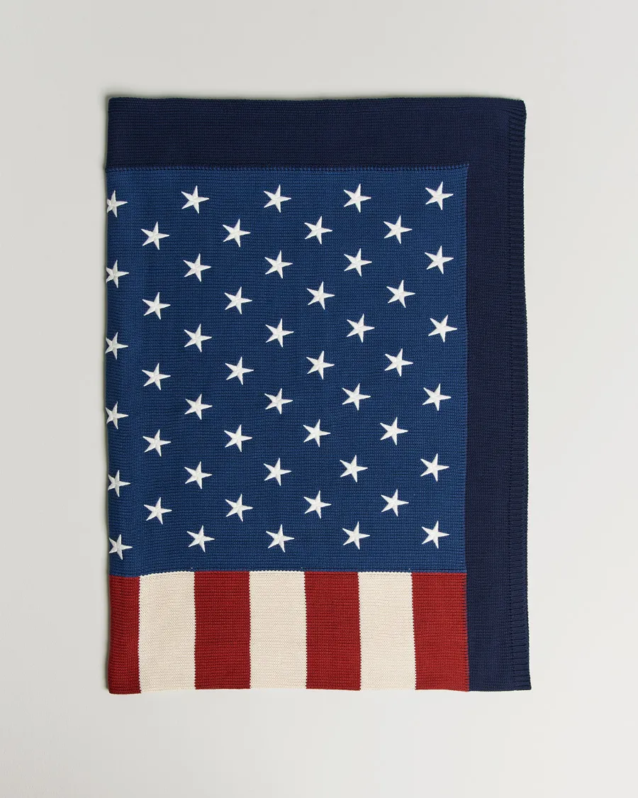 Ralph Lauren Home RL Flag 54x72 Cotton Throw Navy