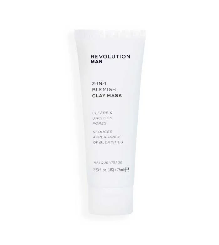 REVOLUTION MAN  MASCARILLA FACIAL ANTIIMPERFECIONES 2 IN 1 BLEMESH CLAY MASK