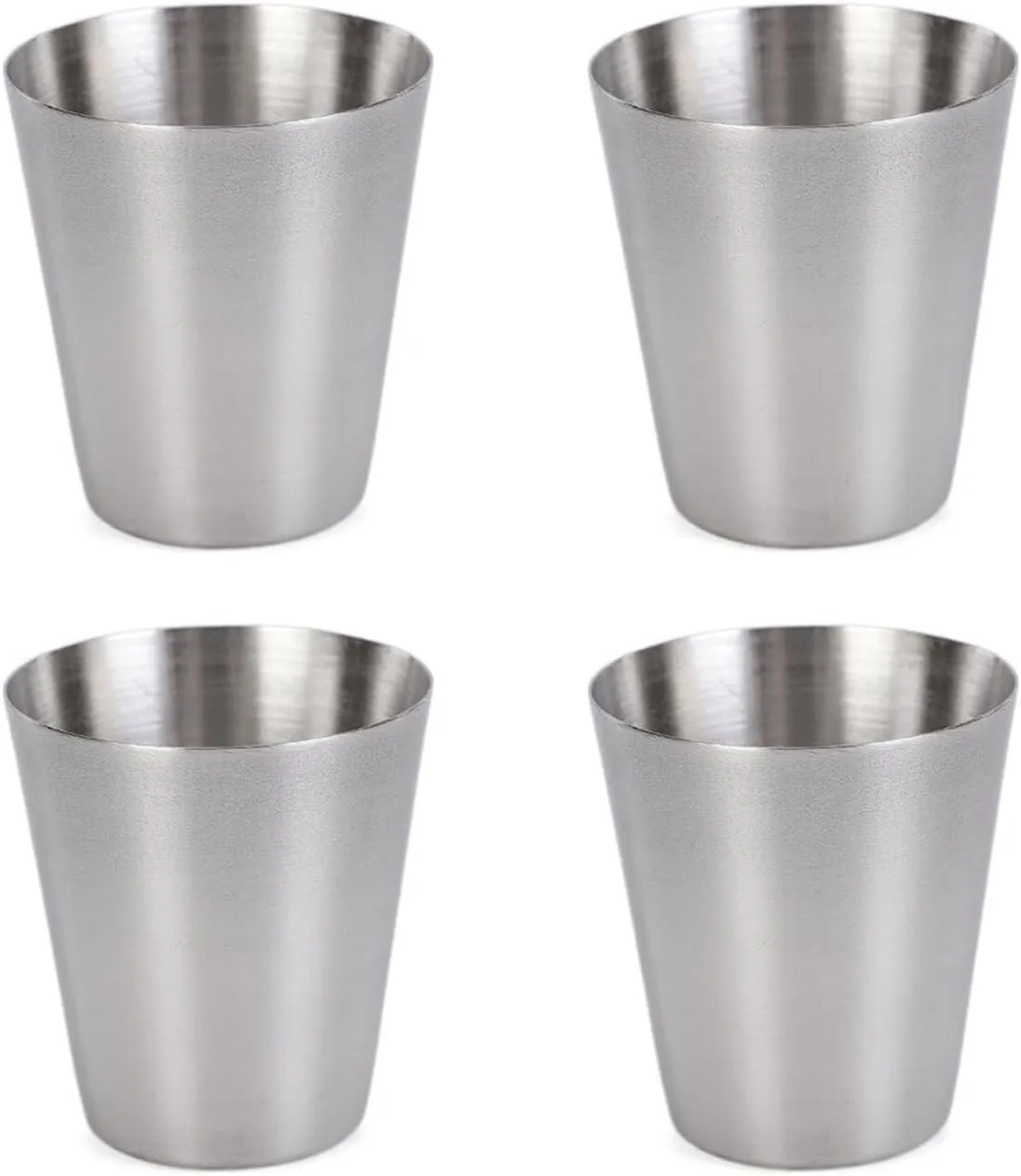 ROYJJ Paquete de 4 vasos de chupito de acero inoxidable apilables para acampar y actividades al aire libre  vasos con funda de p