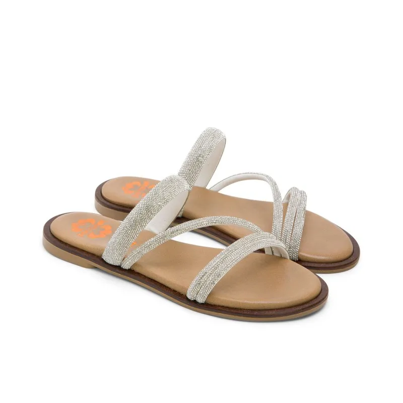 SANDALIA PLANA PLATA CAITLIN