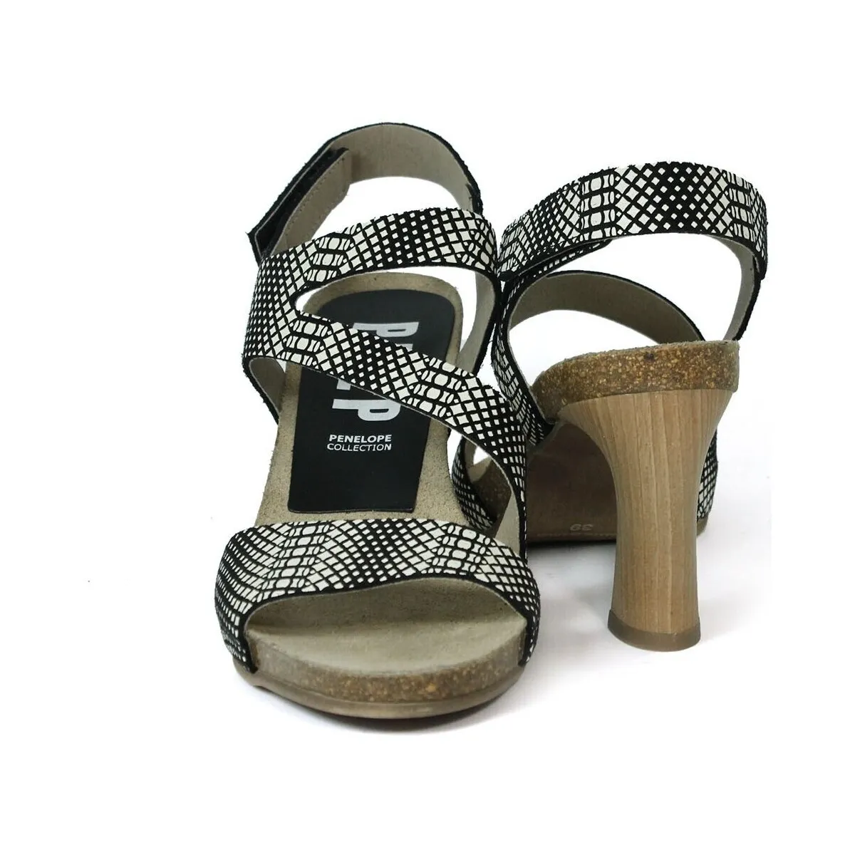 SANDALIAS BIO DE PIEL CON TACÓN NEGRAS  CAIRO