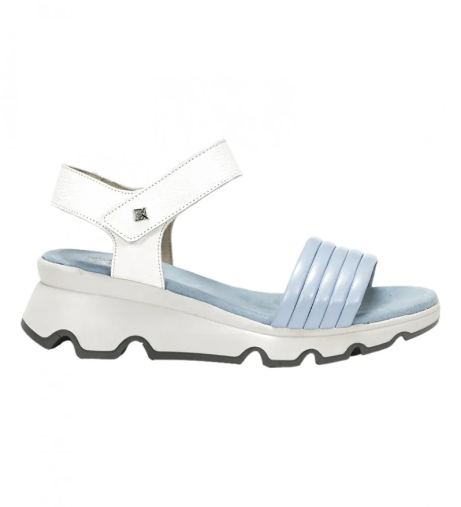 SANDALIAS DE PIEL D9023SELA1AZUL ALTURA CUñA: 6CM