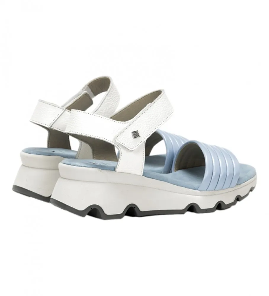 SANDALIAS DE PIEL D9023SELA1AZUL ALTURA CUñA: 6CM