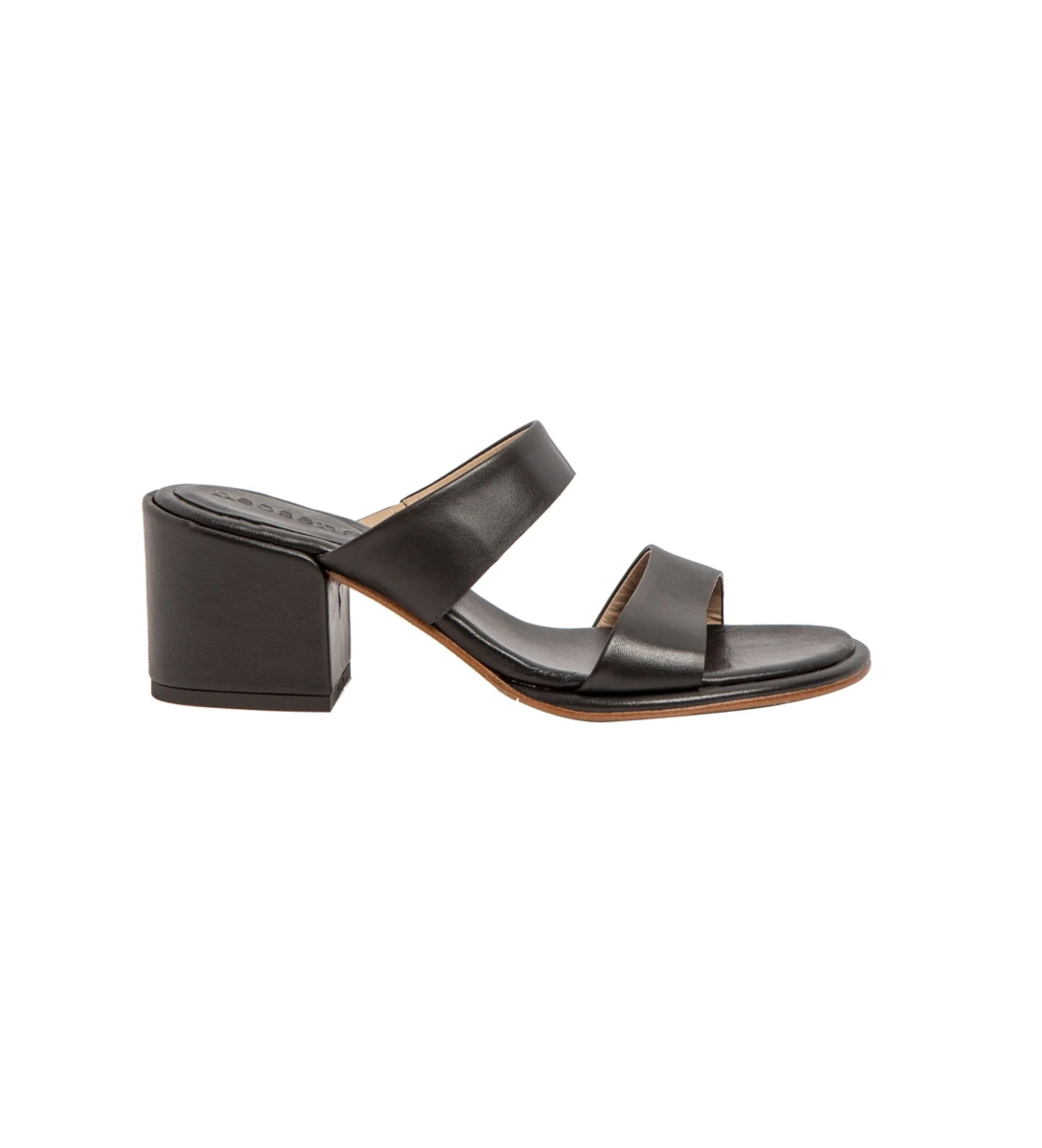 SANDALIAS DE PIEL S3174 NEGRO ALTURA TACóN 6CM