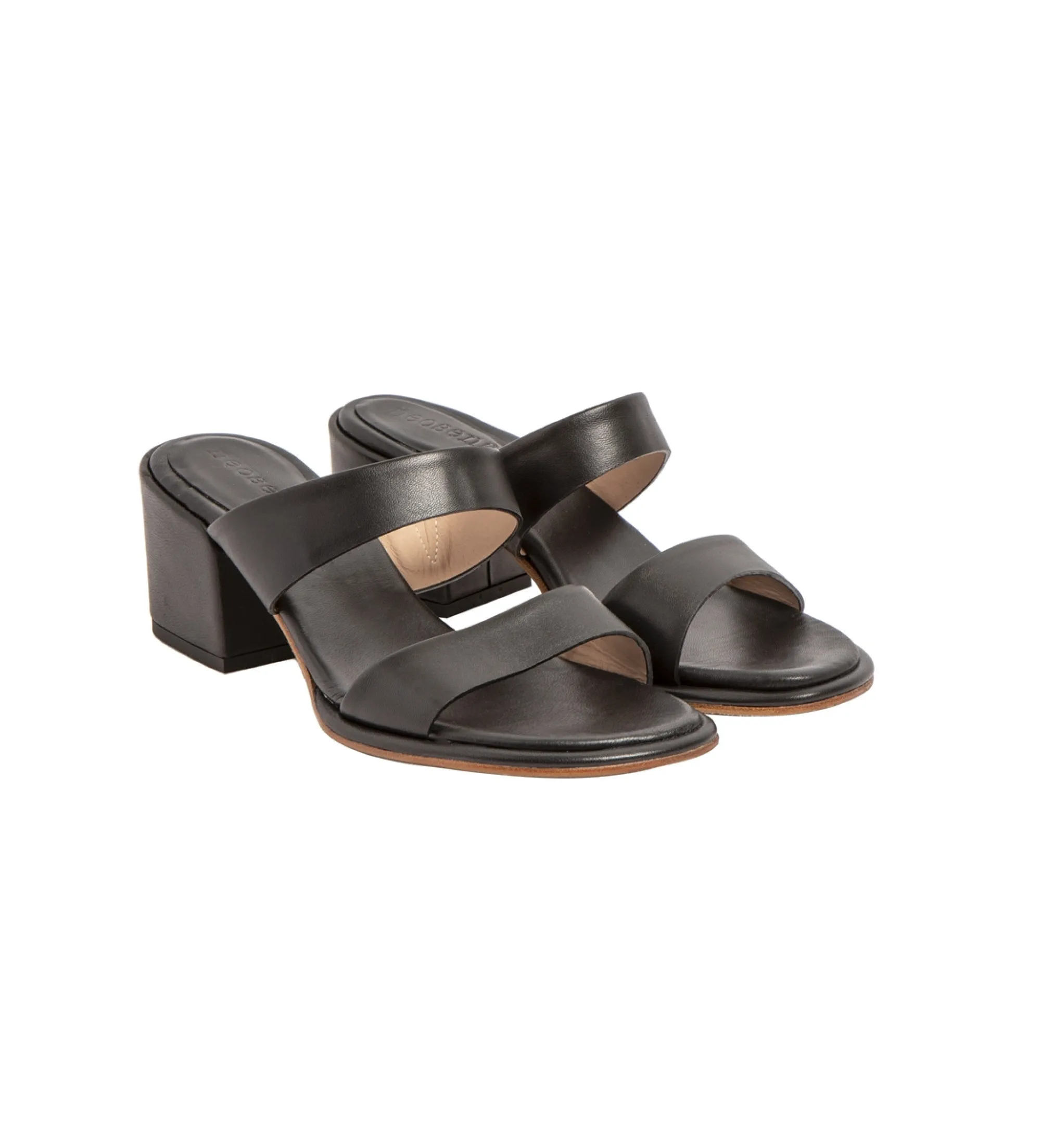 SANDALIAS DE PIEL S3174 NEGRO ALTURA TACóN 6CM