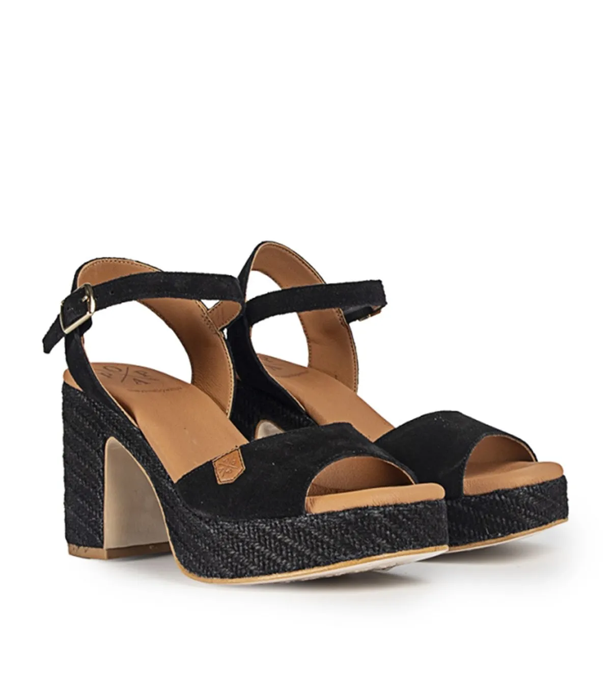 SANDALIAS DE TACÓN ALTO POPA MARSELLA SERRAJE NEGRO