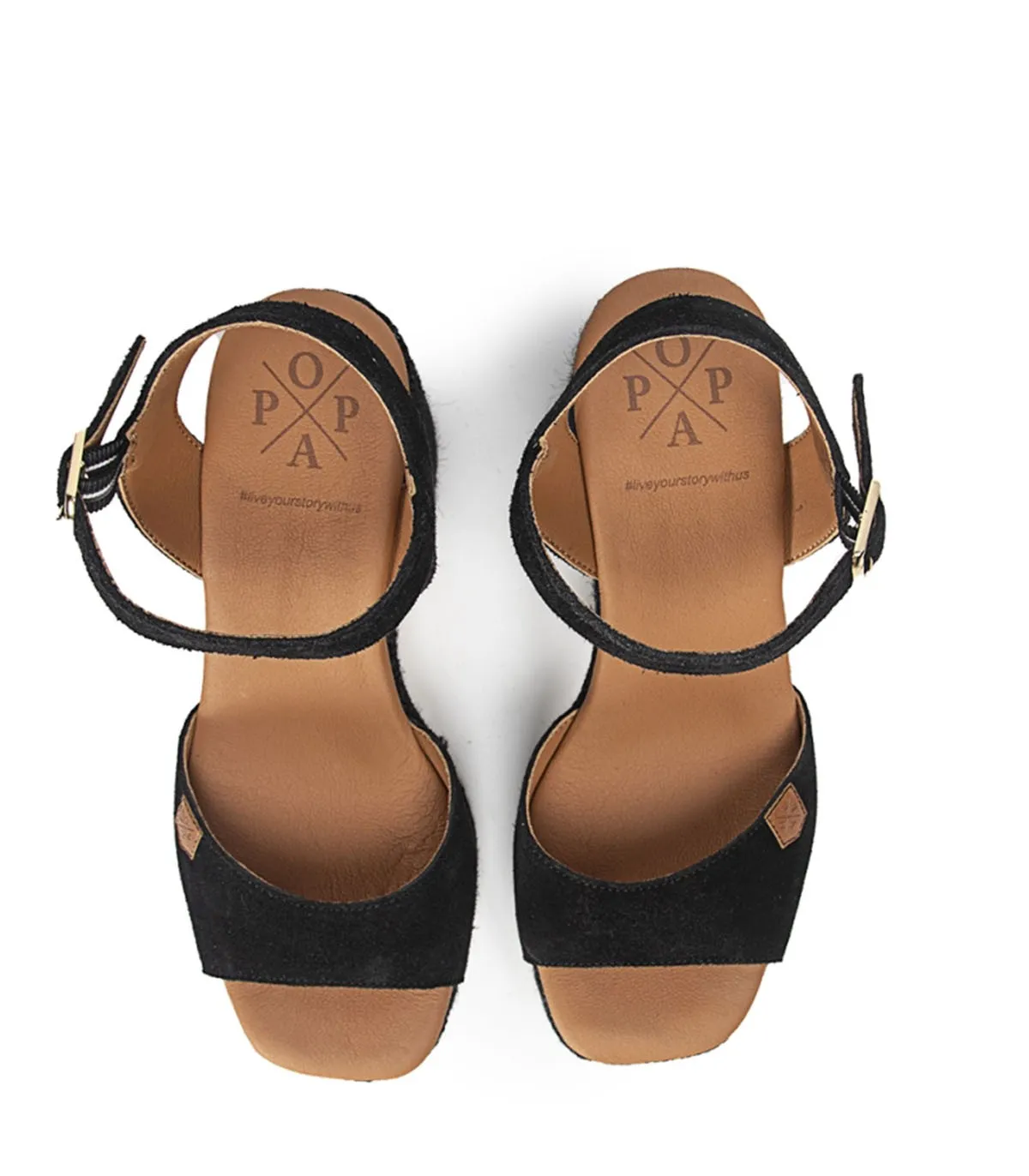 SANDALIAS DE TACÓN ALTO POPA MARSELLA SERRAJE NEGRO