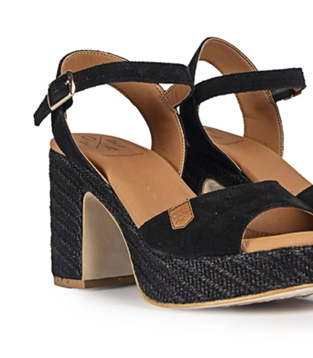 SANDALIAS DE TACÓN ALTO POPA MARSELLA SERRAJE NEGRO