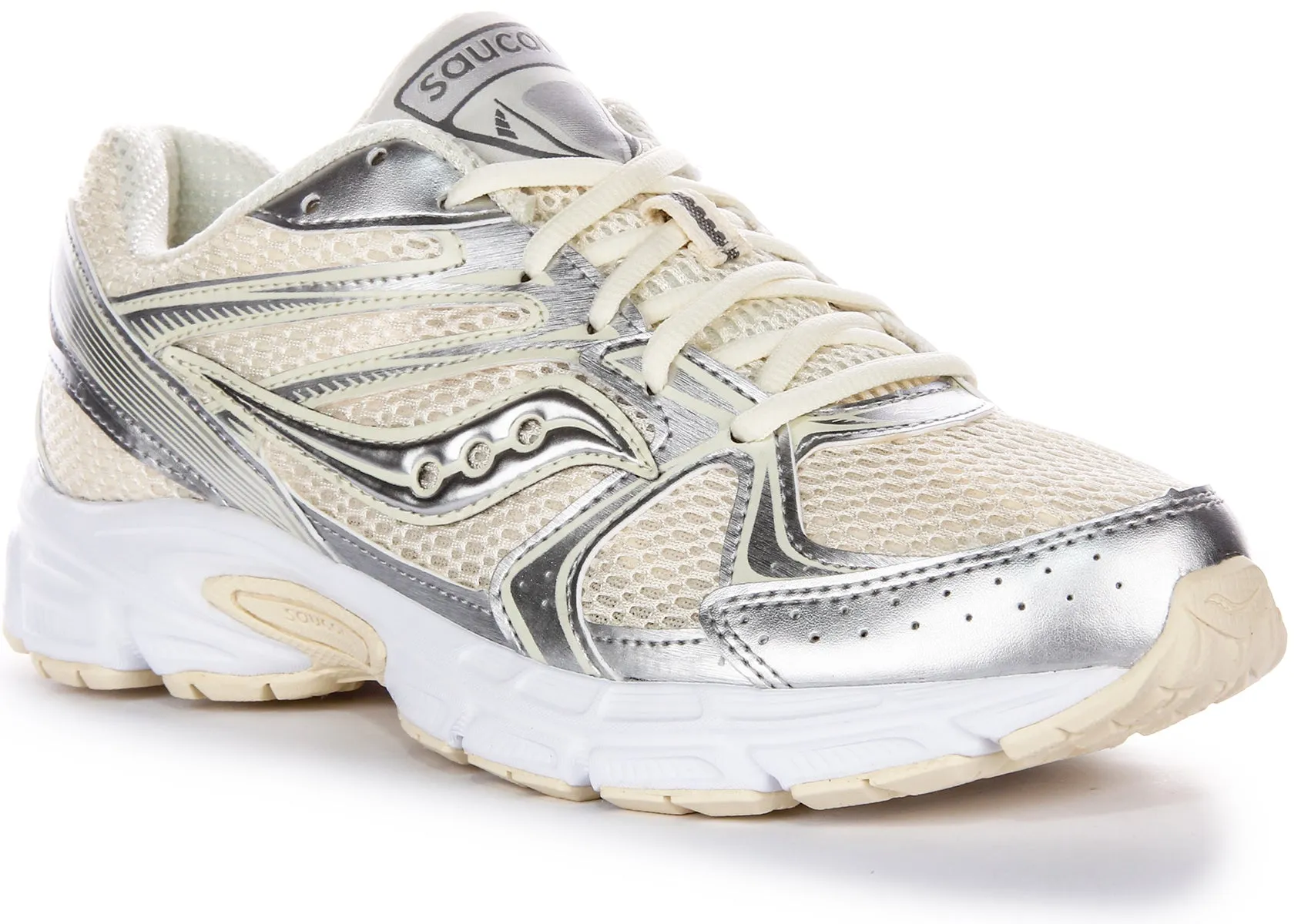 Saucony Ride Millennium Iconic Metalic Details Y2K Tr Zapatillas De Malla Para Mujer En Blanco Rosa