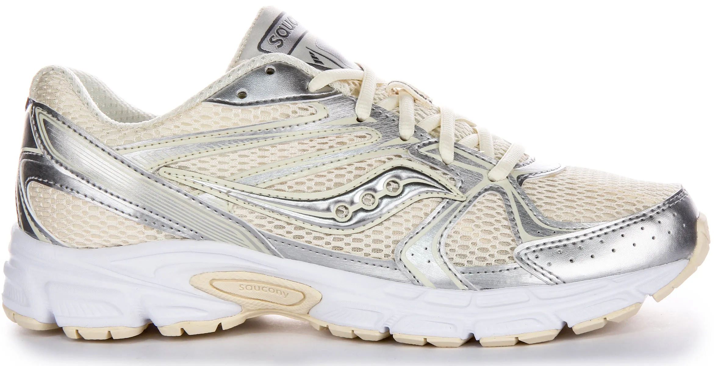 Saucony Ride Millennium Iconic Metalic Details Y2K Tr Zapatillas De Malla Para Mujer En Blanco Rosa
