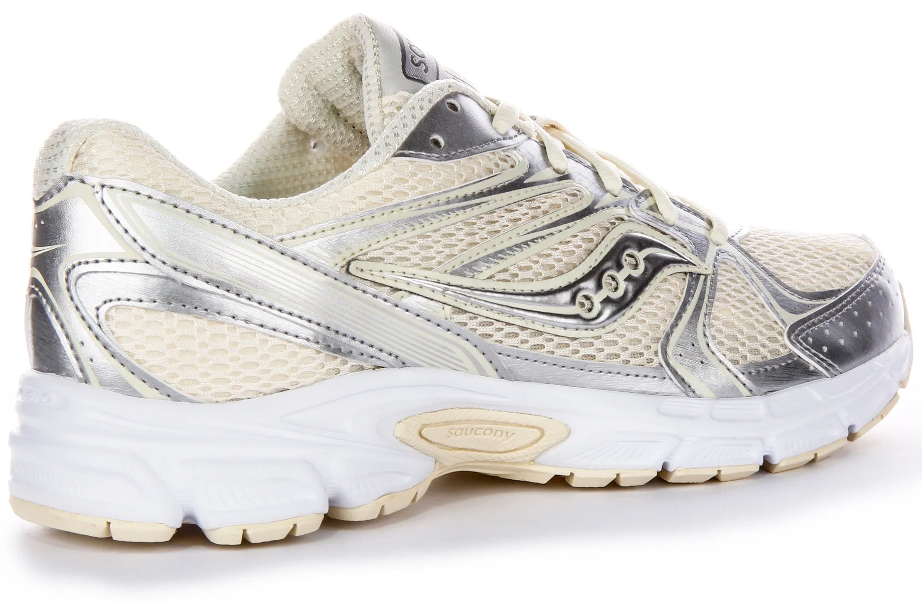 Saucony Ride Millennium Iconic Metalic Details Y2K Tr Zapatillas De Malla Para Mujer En Blanco Rosa