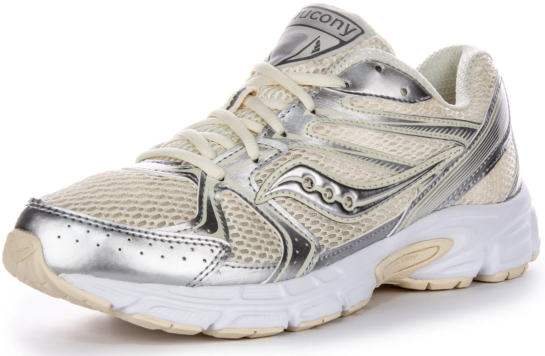 Saucony Ride Millennium Iconic Metalic Details Y2K Tr Zapatillas De Malla Para Mujer En Blanco Rosa