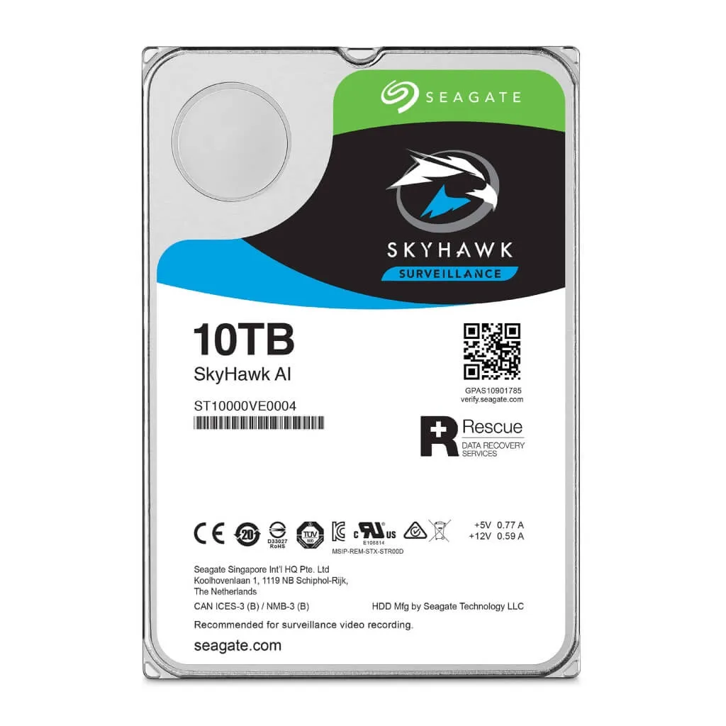 Seagate Disco Duro Interno 10TB SkyHawk AI, ST10000VE001