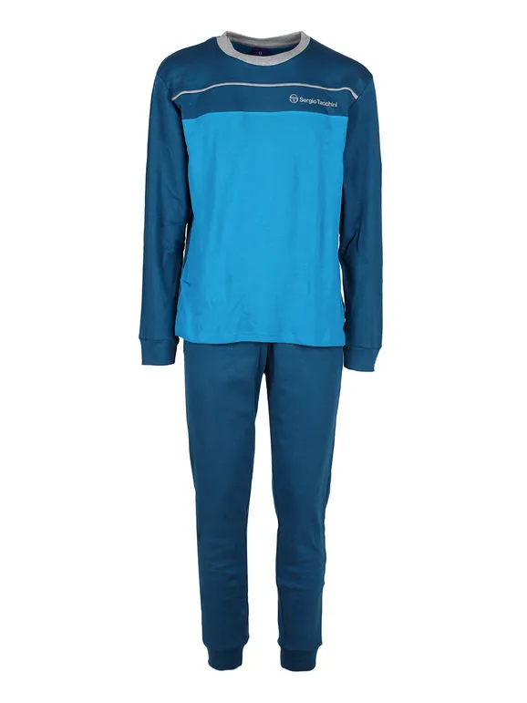 Sergio Tacchini Pijama de hombre de algodón interlock con cuello redondo