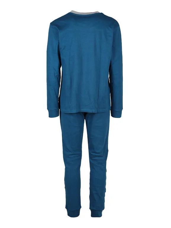 Sergio Tacchini Pijama de hombre de algodón interlock con cuello redondo