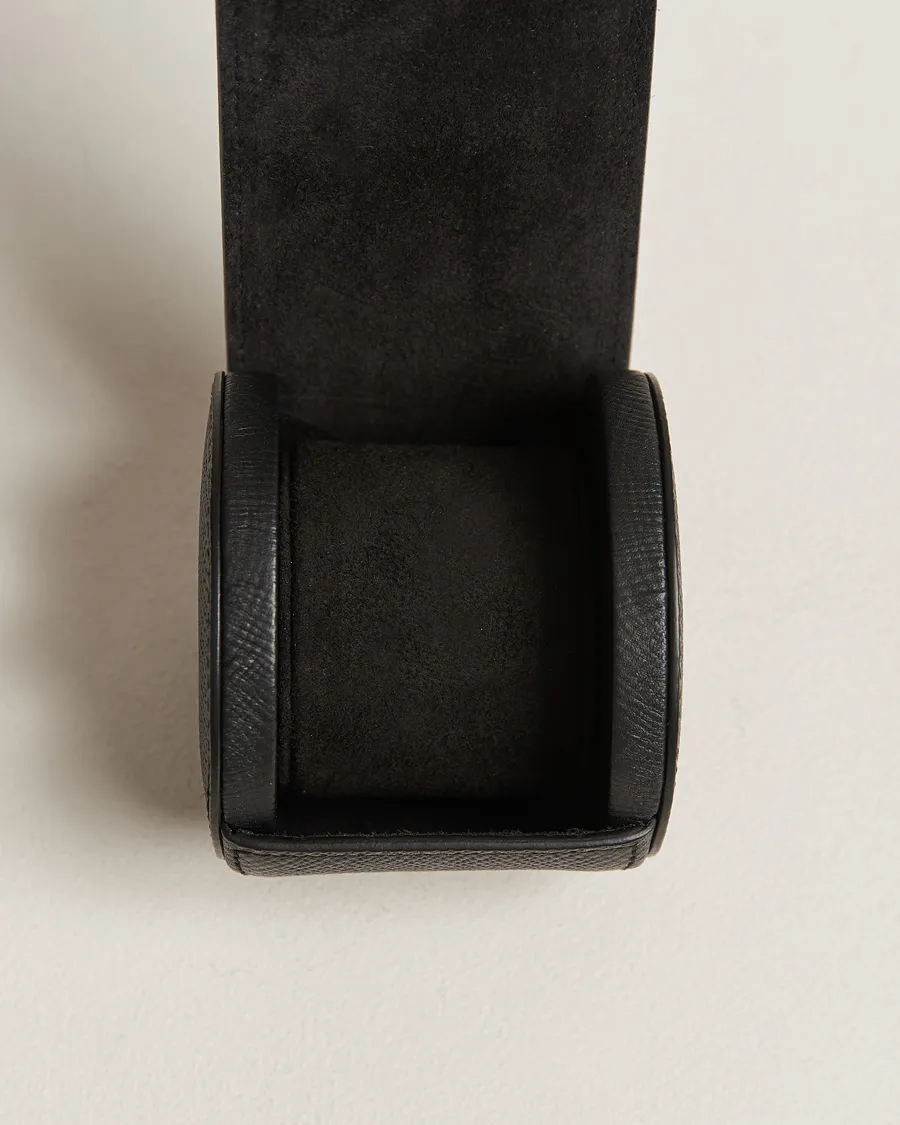 Smythson Panama Single Watch Roll Black