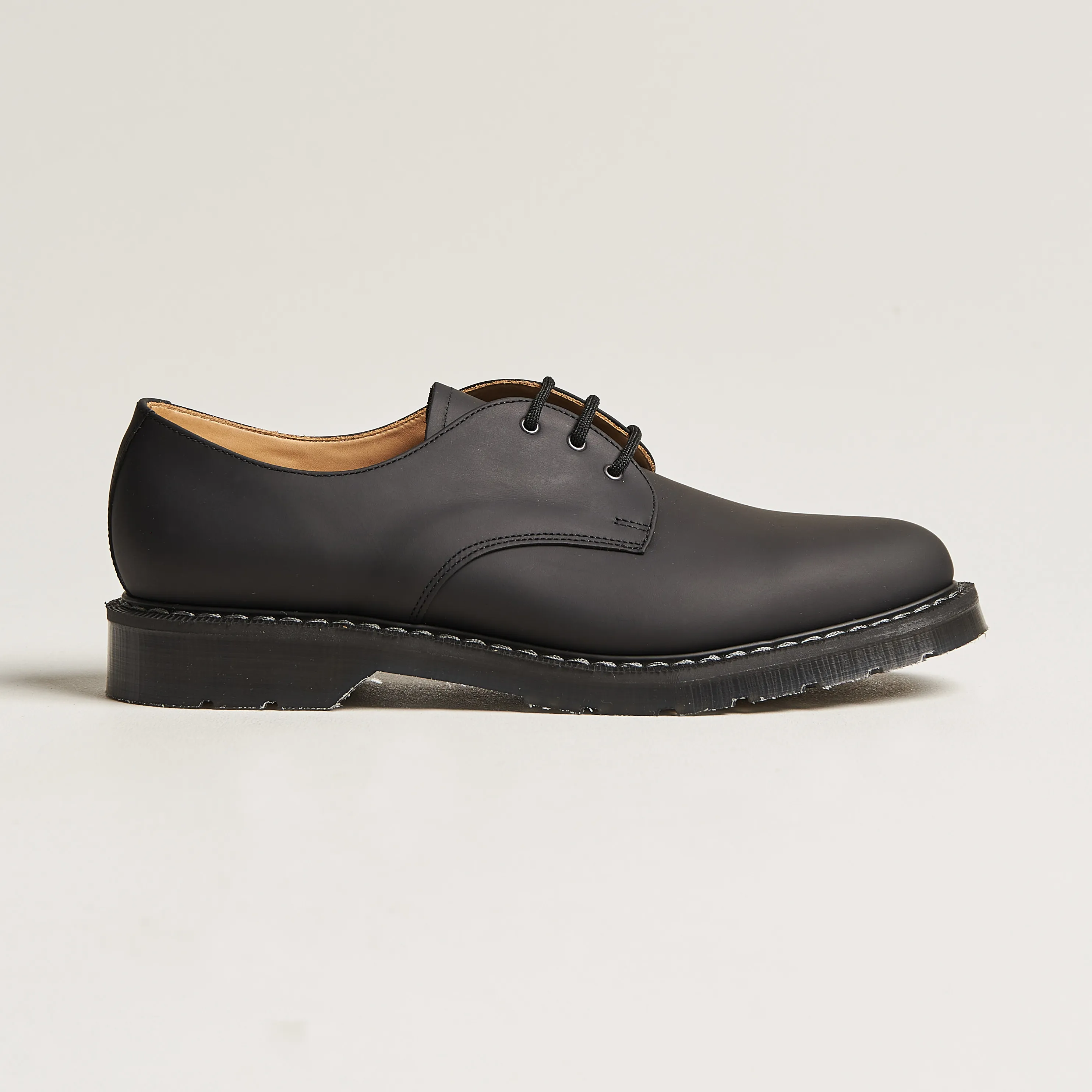 Solovair 3 Eye Gibson Shoe Black Greasy