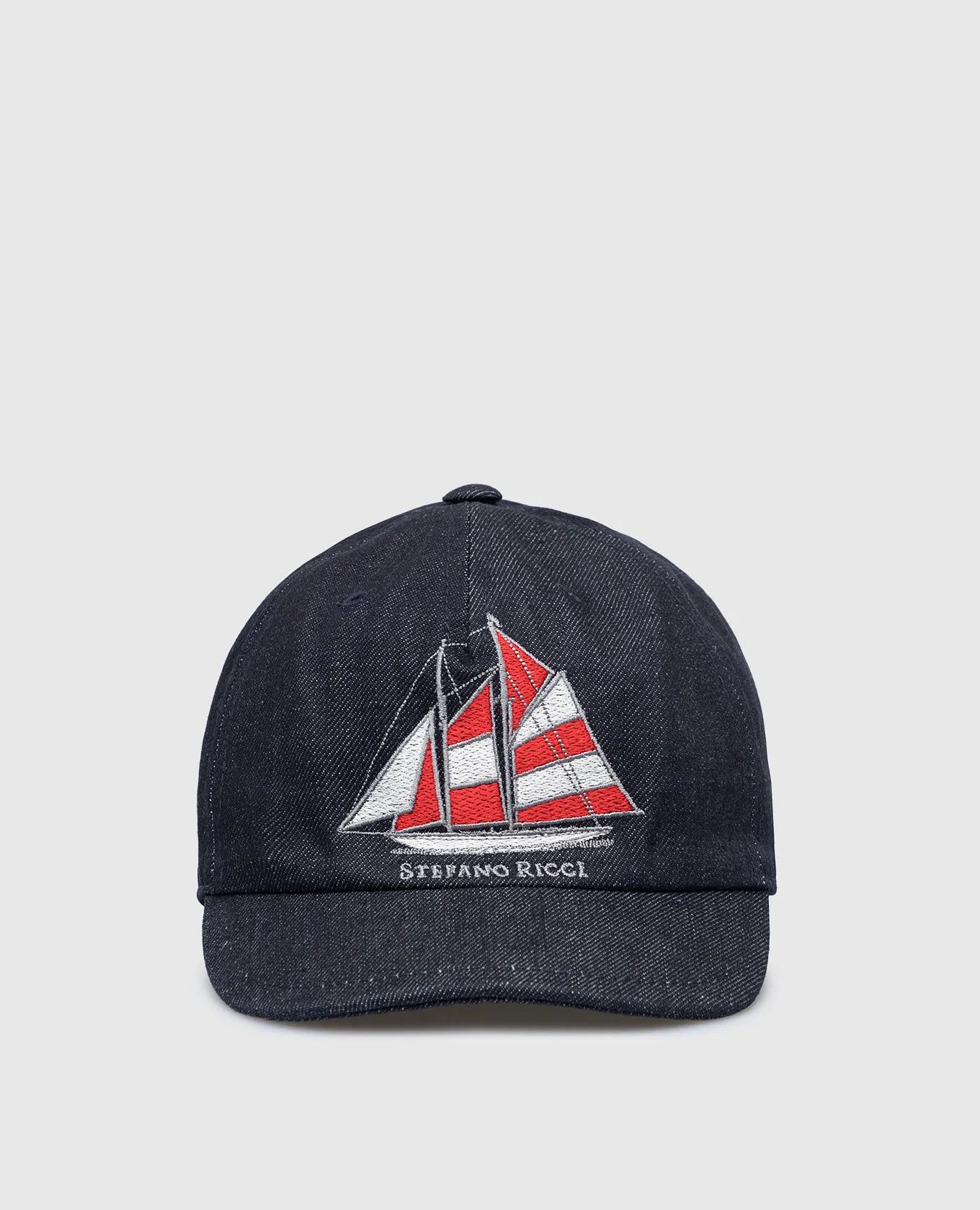 Stefano Ricci Children's blue cap with embroidery