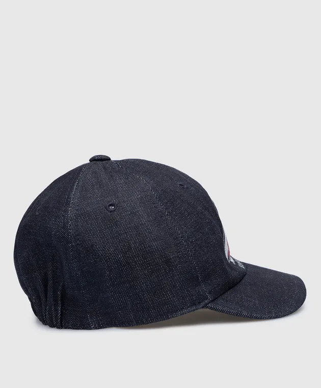 Stefano Ricci Children's blue cap with embroidery