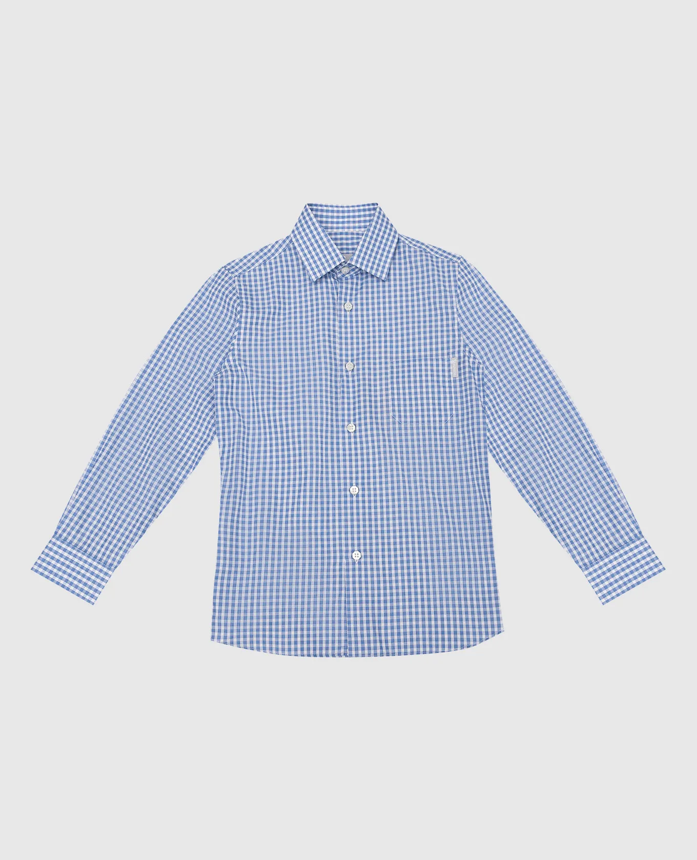 Stefano Ricci Children's blue checked shirt