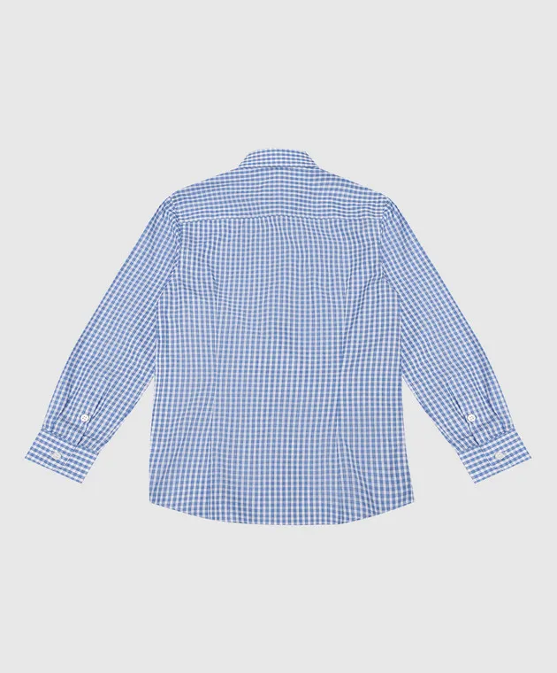 Stefano Ricci Children's blue checked shirt