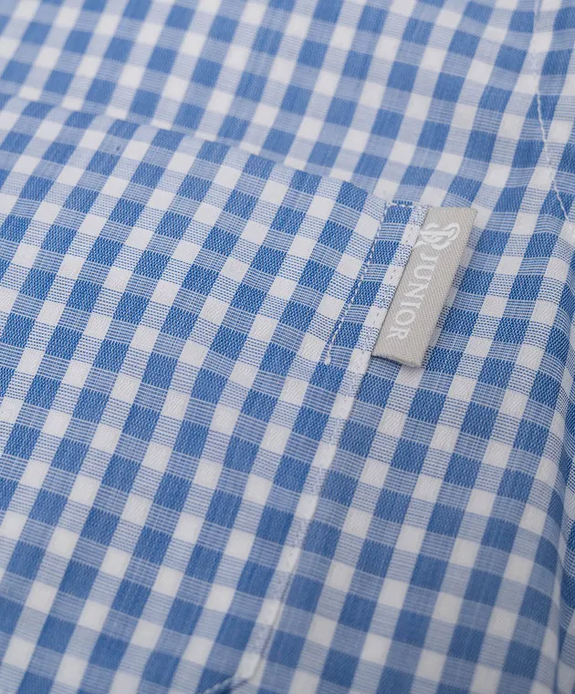 Stefano Ricci Children's blue checked shirt