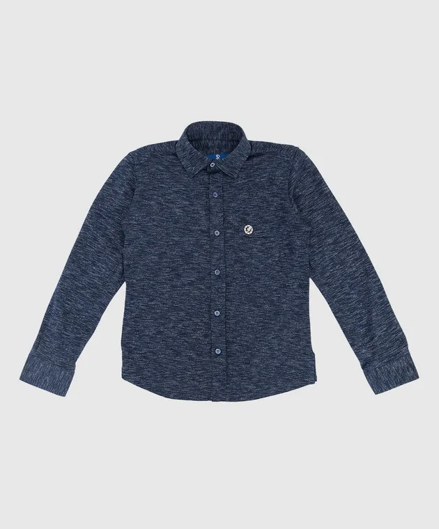 Stefano Ricci Children's blue shirt in a pattern