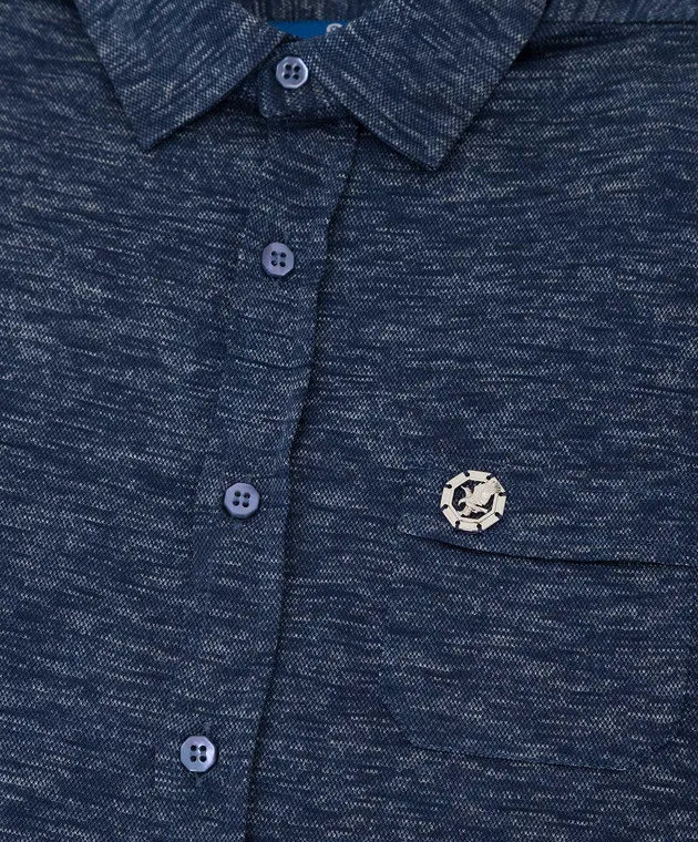 Stefano Ricci Children's blue shirt in a pattern