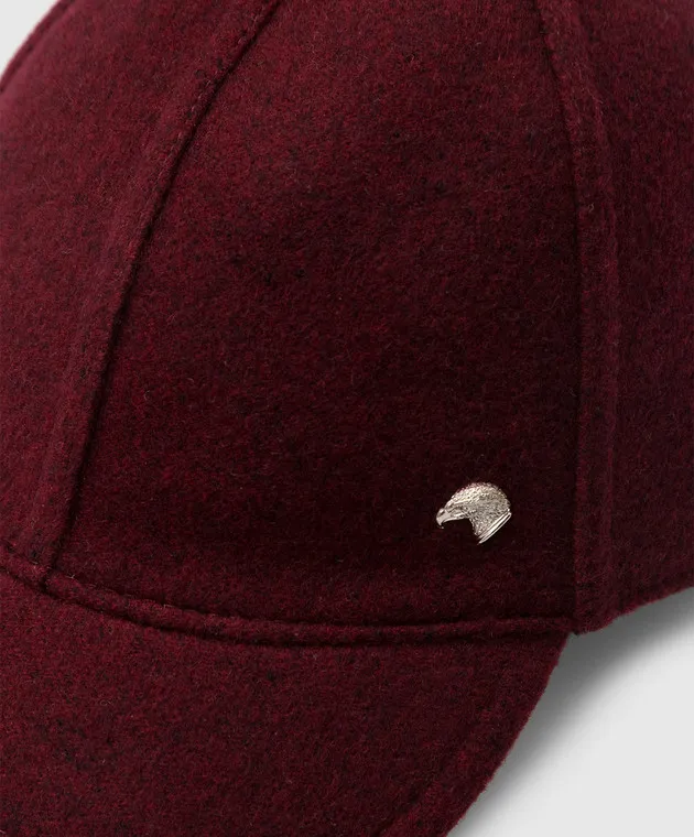 Stefano Ricci Children's burgundy cashmere cap