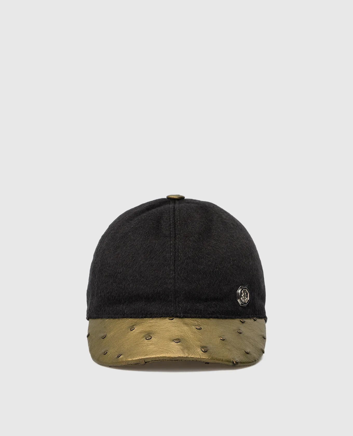 Stefano Ricci Children's cashmere cap with leather insert