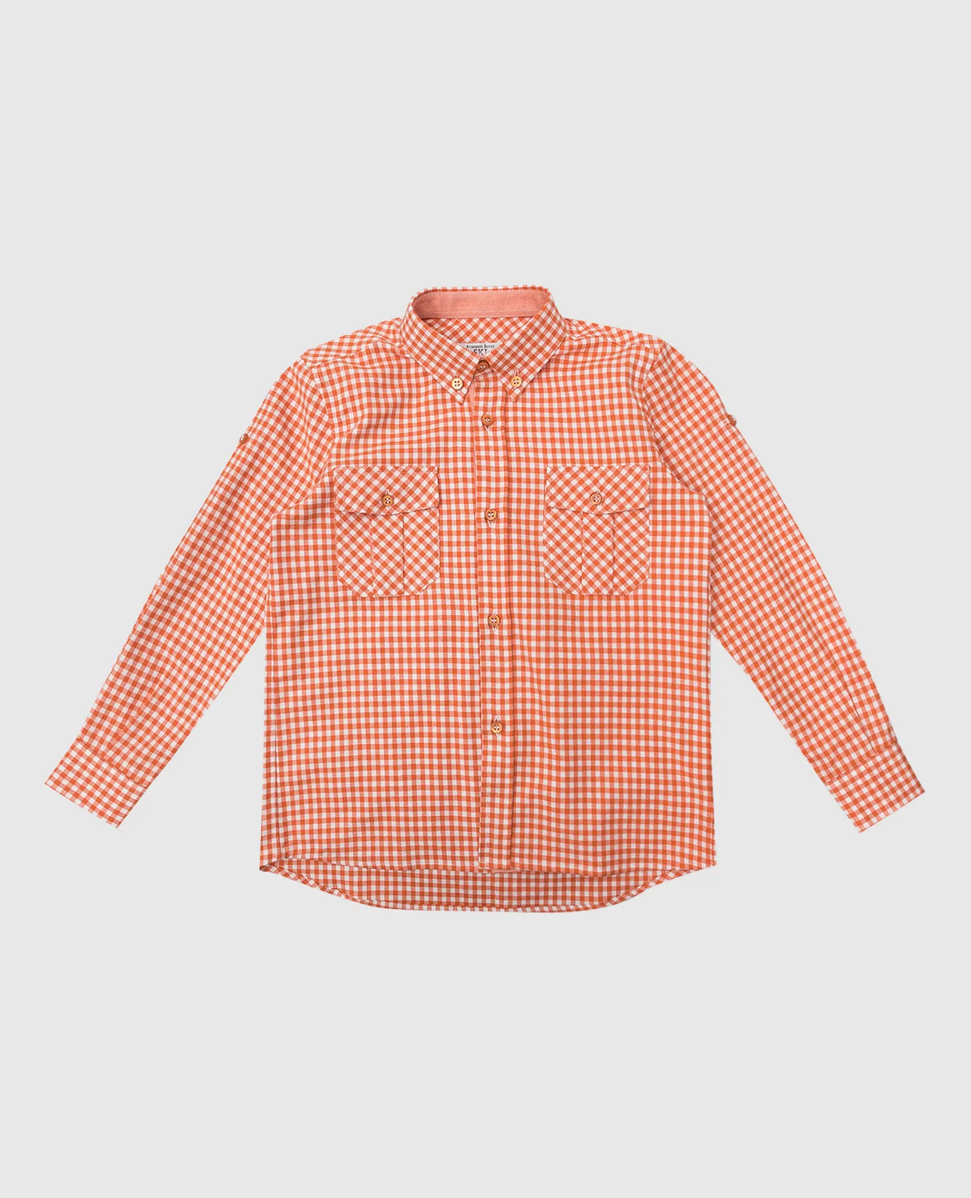 Stefano Ricci Children's orange plaid shirt