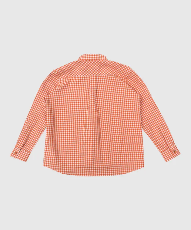 Stefano Ricci Children's orange plaid shirt