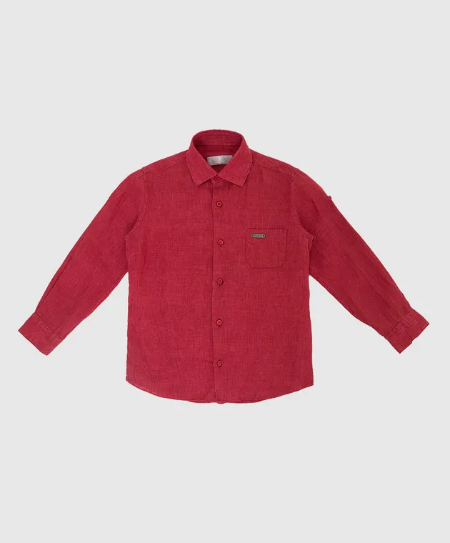 Stefano Ricci Children's red linen shirt