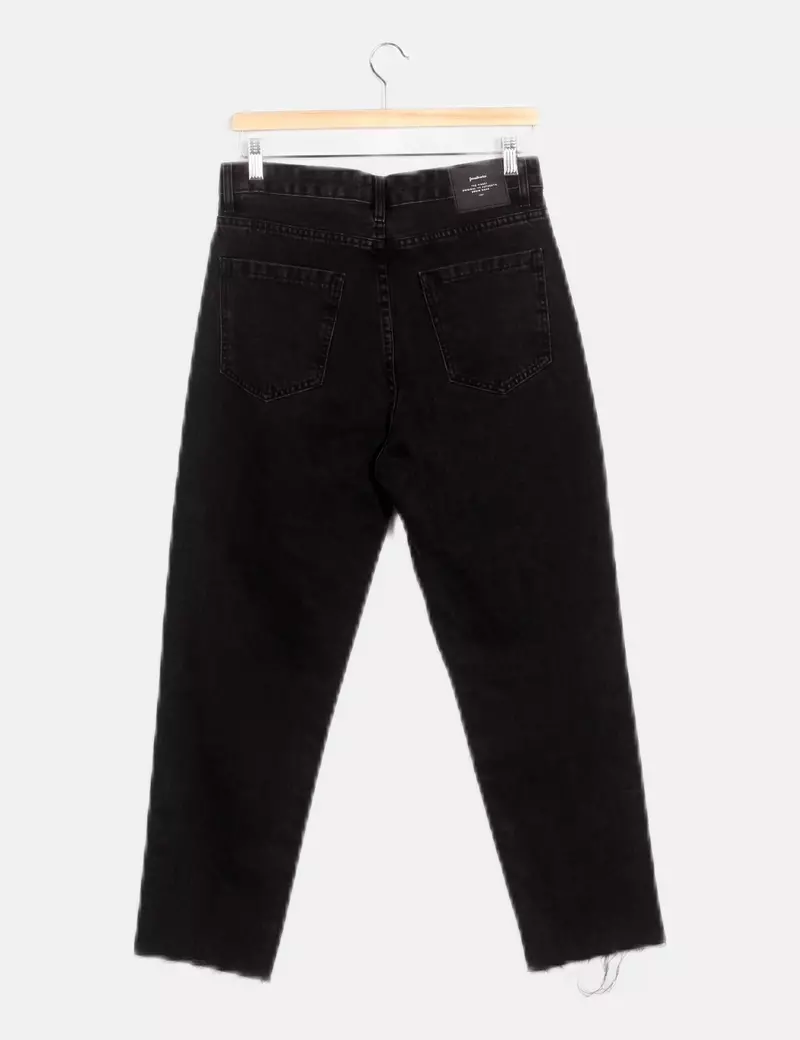 Stradivarius Jeans negro desflecado